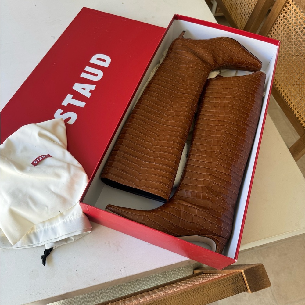 Brown Croc Staud Wally Boot